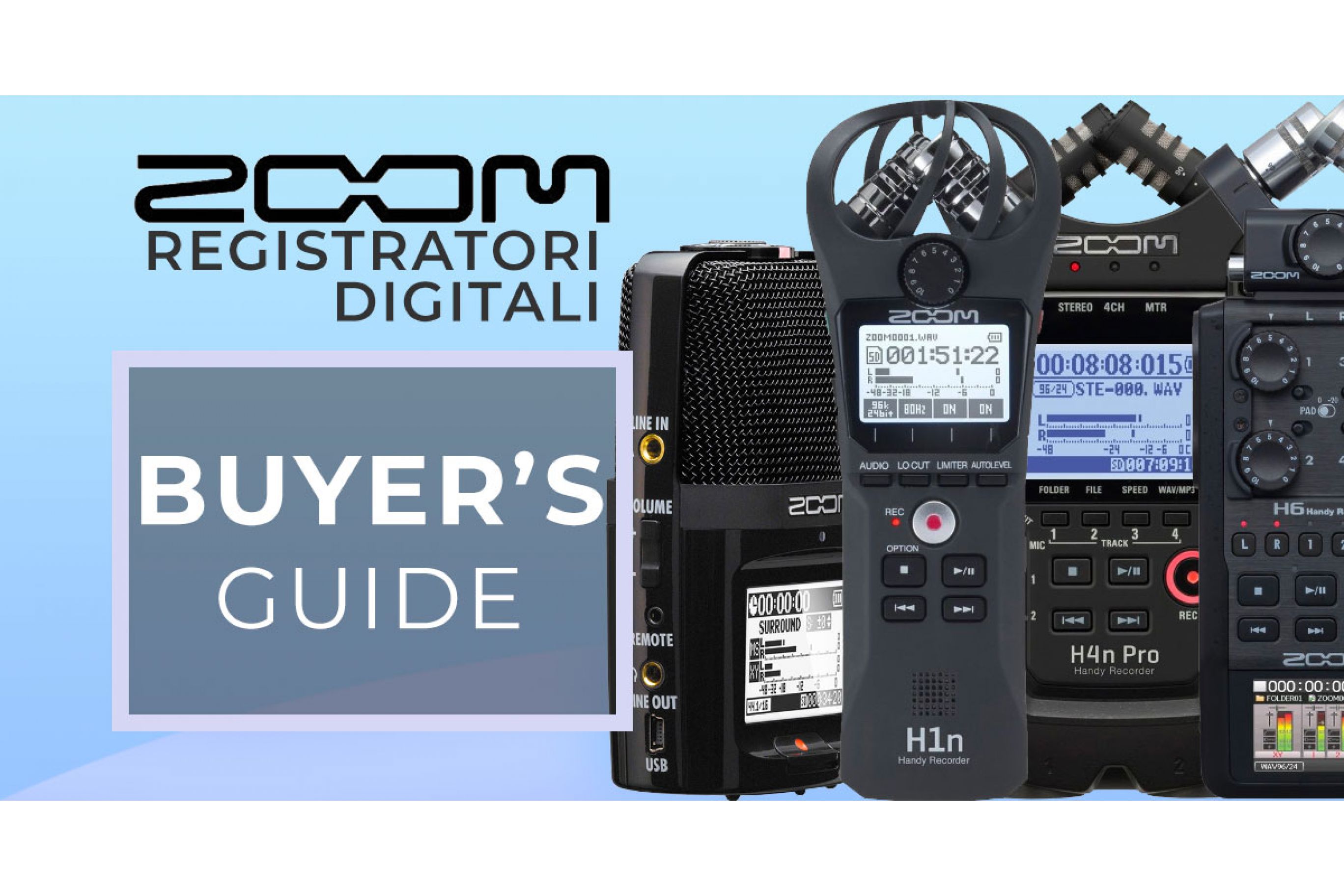 I migliori modelli dei registratori digitali Zoom: H1, H2, H4, H5