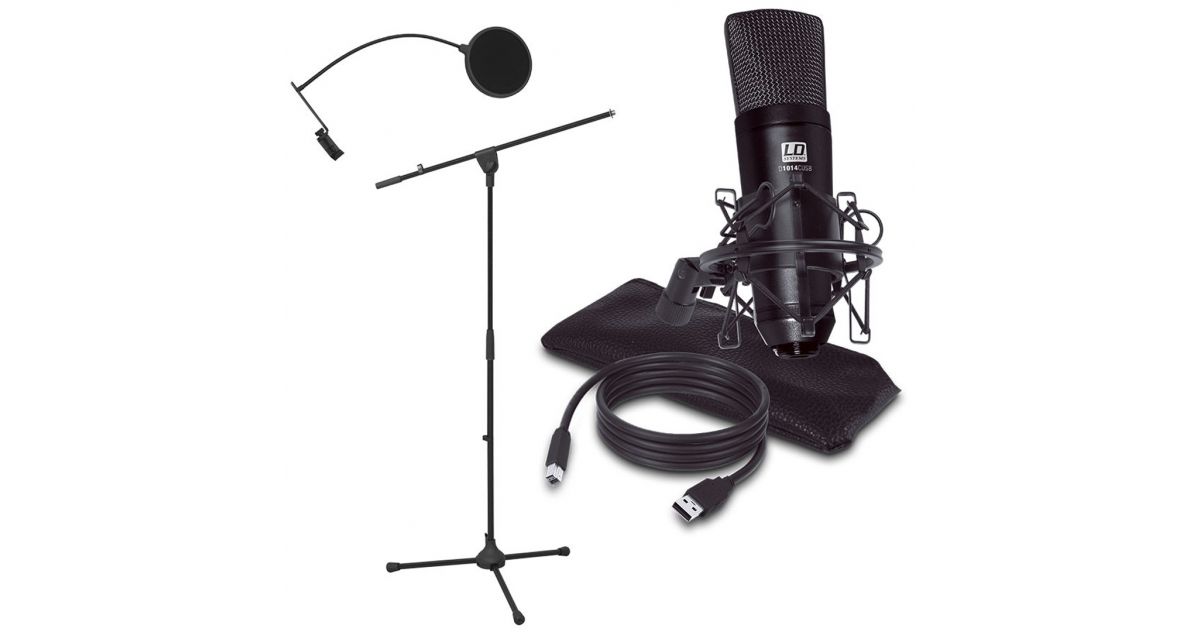 LD Systems Podcast 2 - Bundle Microfono da Studio USB