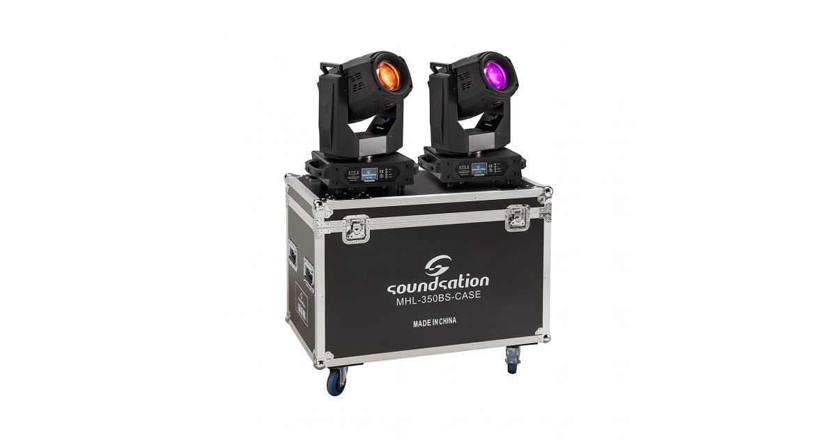 SOUNDSATION MHL-350BS SET - Set 2 Teste Mobili Beam&Spot 350W e Flight Case