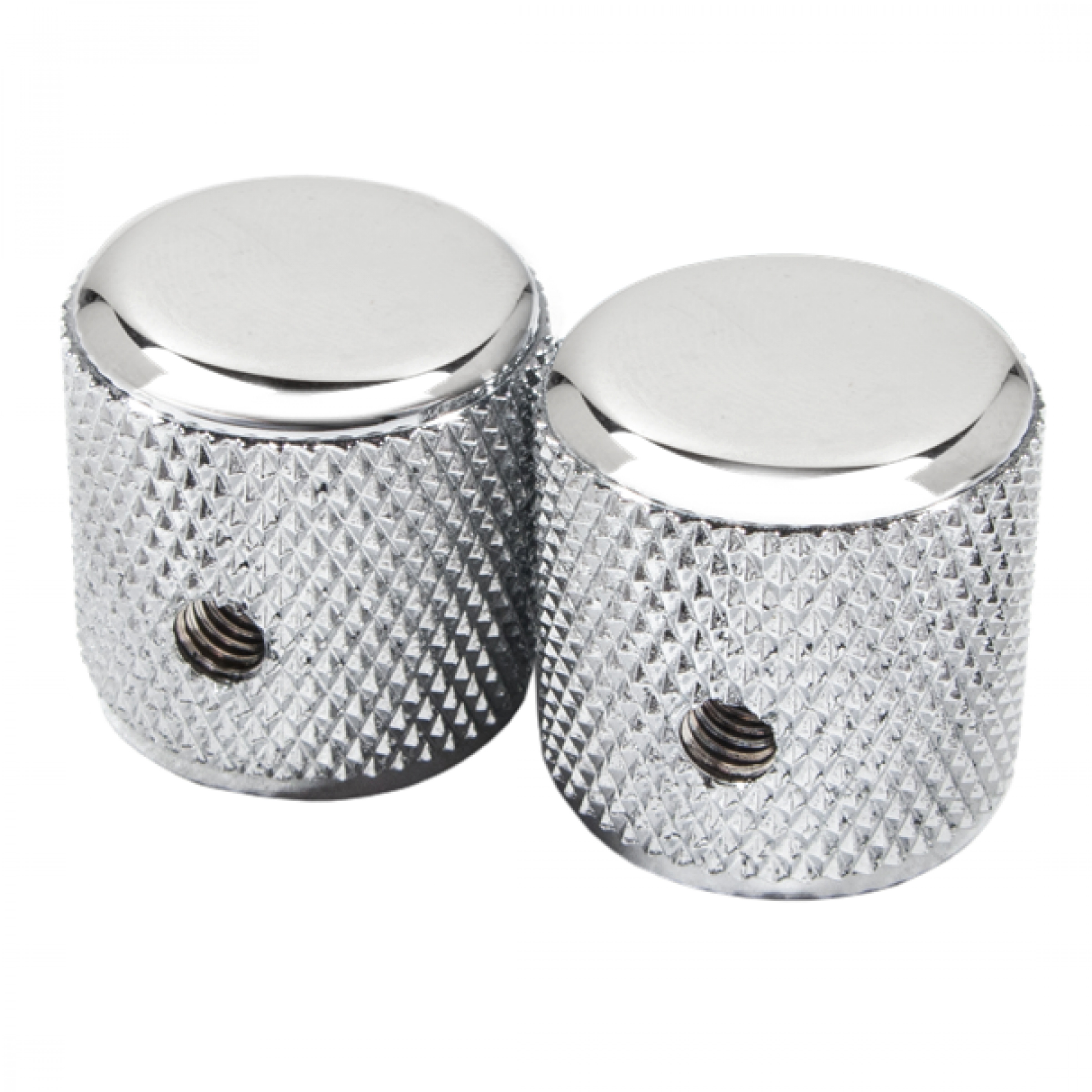 0 FENDER Pure Vintage 60s Telecaster Knurled Knobs (2) Chrome/Aluminum