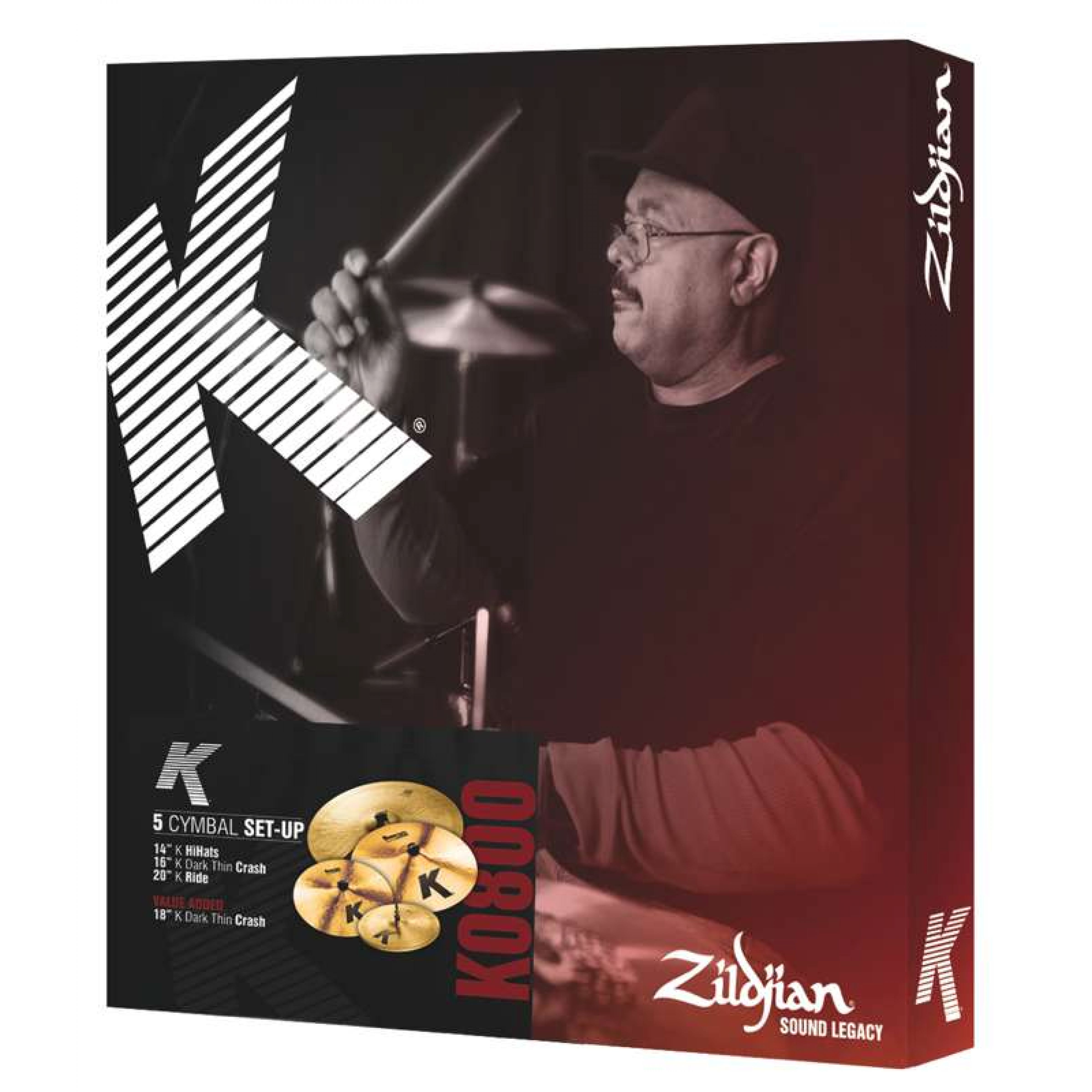 0 ZILDJIAN - Cartone 5 K (K0800): ride + hi-hat + 2 crash