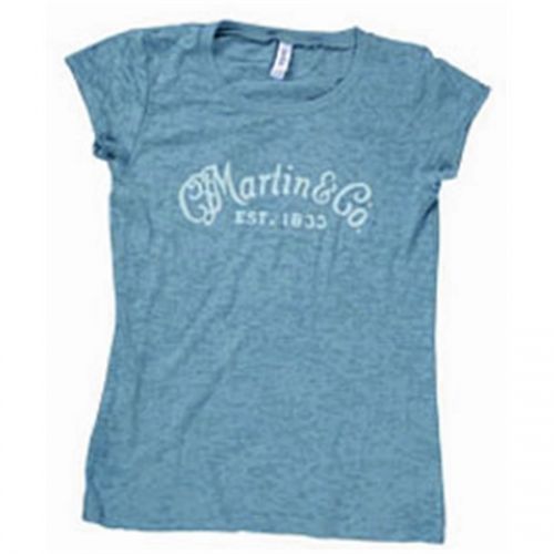 0 Martin & Co. - 18CW0021L T-Shirt LARGE - Ladies Burnt Out - Blue acciaio