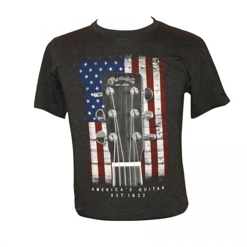 Martin & Co. - 18CM0132M T-Shirt American Flag, Charcoal, M
