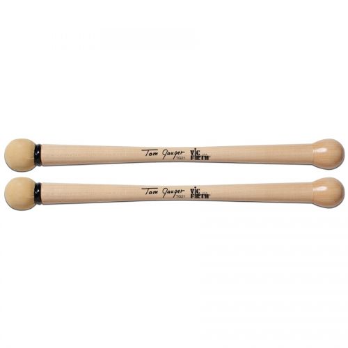0 VIC FIRTH TG21 - Symphonic Collection Bass Drum Mallets Signature Tom Gauger Chamois/Wood