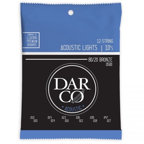 0 Darco - D500 Darco Acoustic Light 12-Strings Bronze 10-47