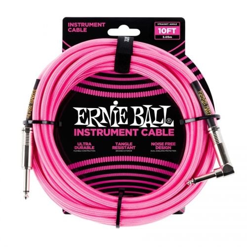 0 Ernie Ball - 6078 Cavo Braided Neon Pink 2,5 m