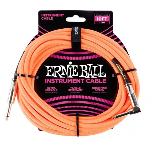 0 Ernie Ball - 6079 Cavo Braided Neon Orange 2,5 m