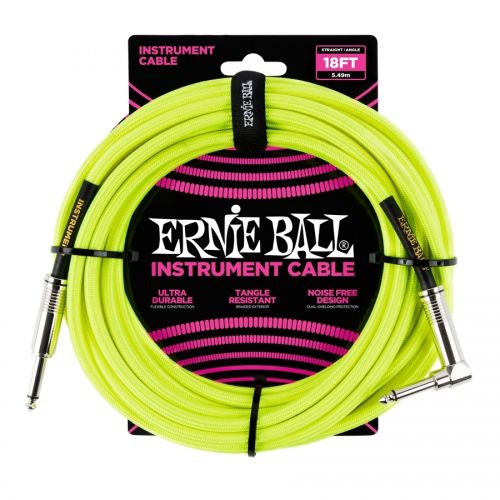 0 Ernie Ball - 6085 Cavo Braided Neon Yellow 4,6 m