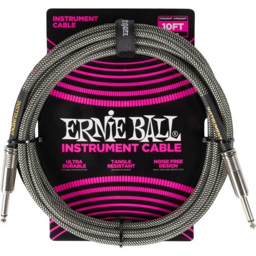 0 Ernie Ball 6429 Braided Cables Silver Fox 3m