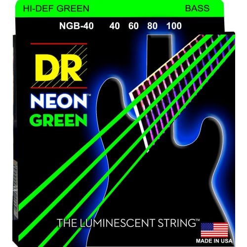 0 Dr NGB-40 NEON GREEN Corde / set di corde per basso