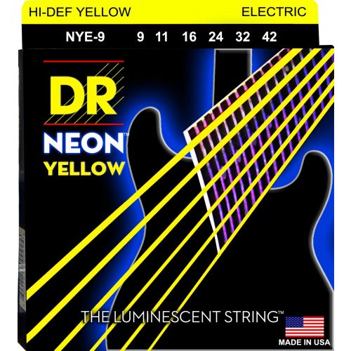 0 Dr NYE-9 NEON YELLOW Corde / set di corde per chitarra elettrica