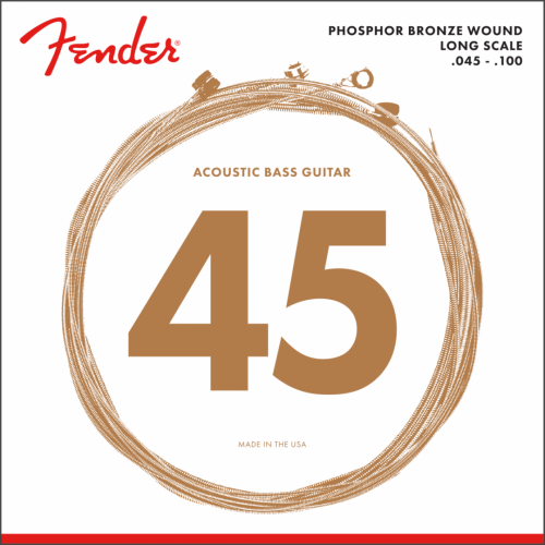 0 FENDER 8060 Acoustic Bass Strings Phosphor Bronze Long Scale .45-.100 Gauges (4)