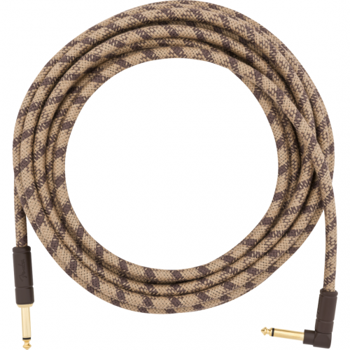 0 FENDER 18.6 Angled Festival Instrument Cable Pure Hemp Brown Stripe