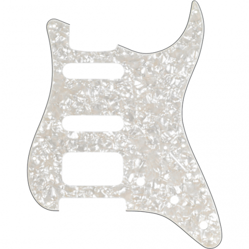 0 FENDER Pickguard Stratocaster H/S/S 11-Hole Mount Aged White Moto 4-Ply