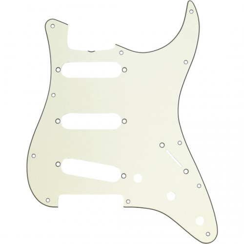 0 FENDER Pickguard Stratocaster S/S/S 11-Hole Vintage Mount (with Truss Rod Notch) Mint Green 3-Ply