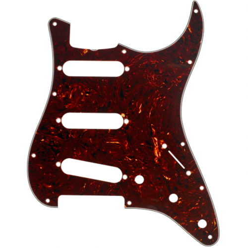 0 FENDER Pickguard Stratocaster S/S/S (with Truss Rod Notch) 11-Hole Vintage Mount Tortoise Shell 4-Ply