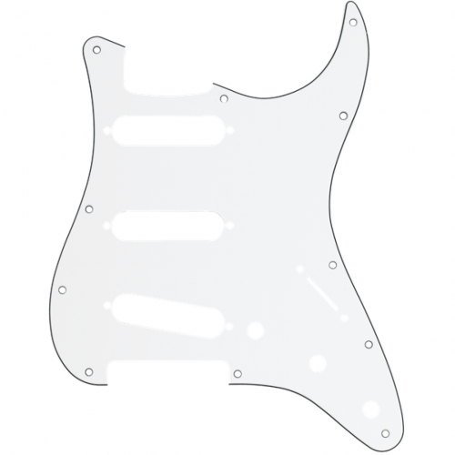 0 FENDER Pickguard Stratocaster S/S/S 11-Hole Mount W/B/W 3-Ply