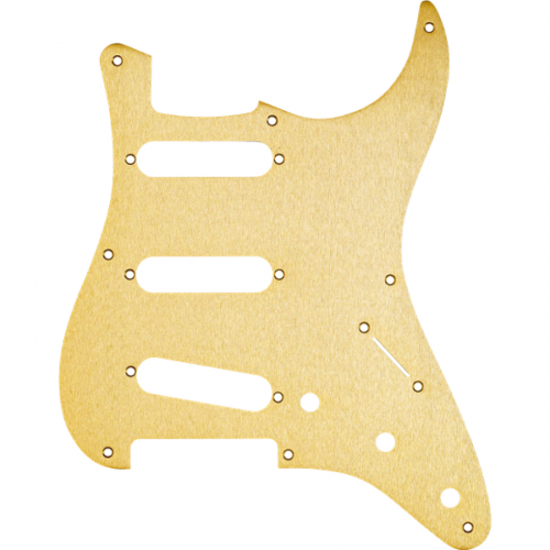 0 FENDER Pickguard Stratocaster S/S/S 8-Hole Mount Gold Anodized Aluminum 1-Ply