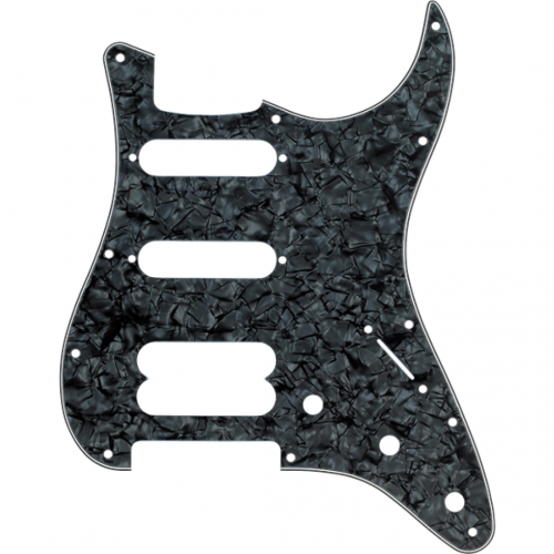 0 FENDER Pickguard Stratocaster H/S/S 11-Hole Mount (No Holes Drilled For HB Pickup Mount) Black Pearl 4-Ply