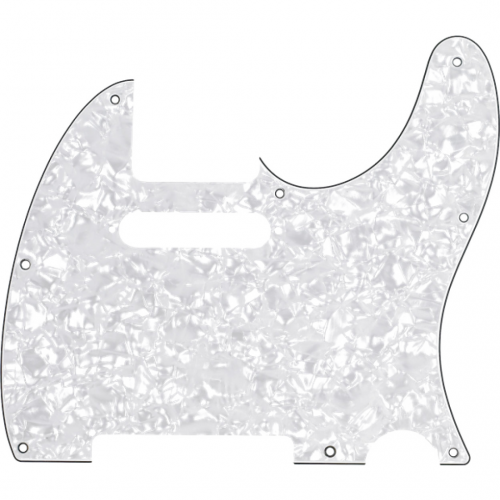 0 FENDER Pickguard Telecaster 8-Hole Mount White Pearl 4-Ply