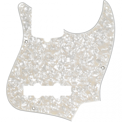 0 FENDER Pickguard Jazz Bass 10-Hole Mount Aged White Pearl 4-Ply
