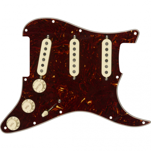 0 FENDER Pre-Wired Strat Pickguard Tex-Mex SSS Tortoise Shell 11 Hole PG