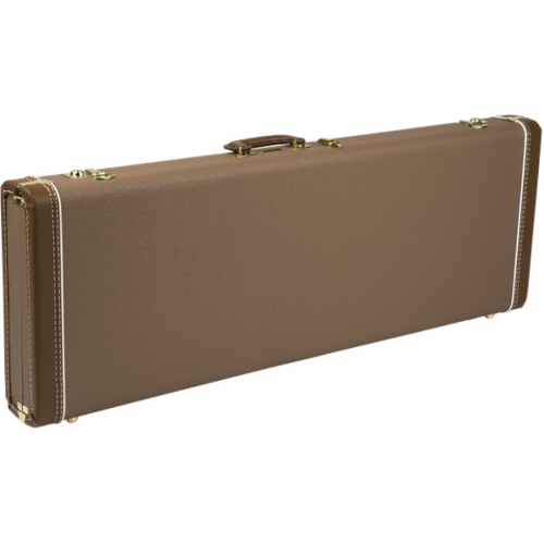 0 FENDER G&G Deluxe Strat/Tele Hardshell Case Brown with Gold Plush Interior