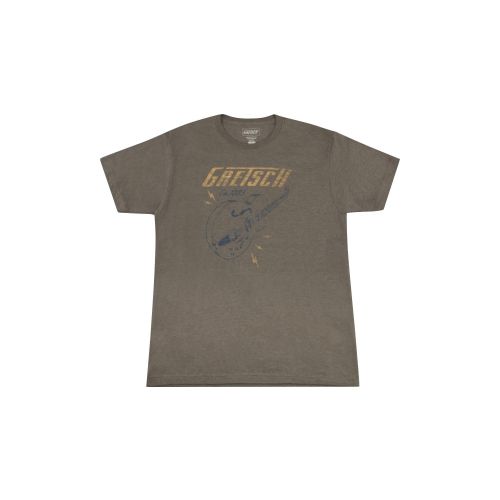 Gretsch Lightning Bolt T-Shirt, Brown, L