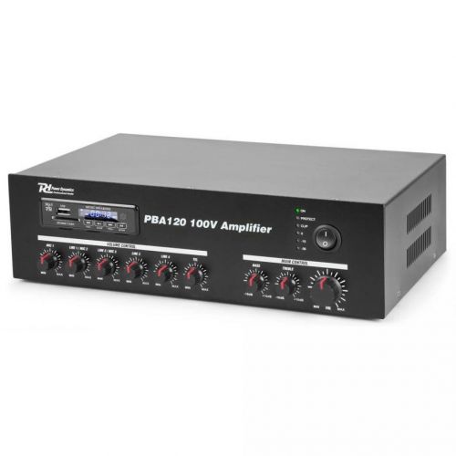 0 Power Dynamics pba120 100v amplifier 120w usb/mp3/