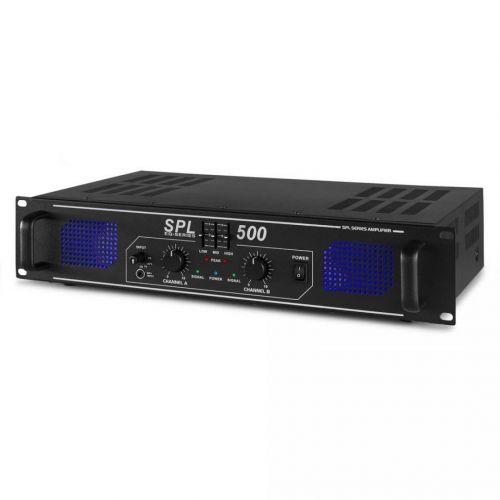 0 SkyTec spl 500 amplifier 2x 250w eq blk