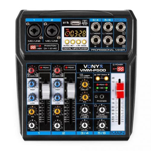 0 Vonyx vmm-p500 4music mixer 4ch/bt/mp3/us