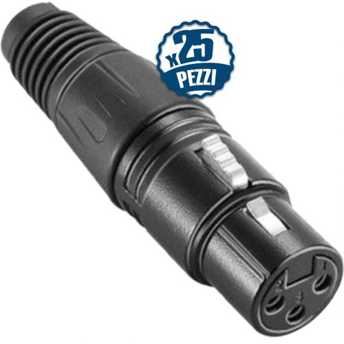 Connettore XLR Femmina per Microfono Audio Cannon in Metallo 25 pezzi