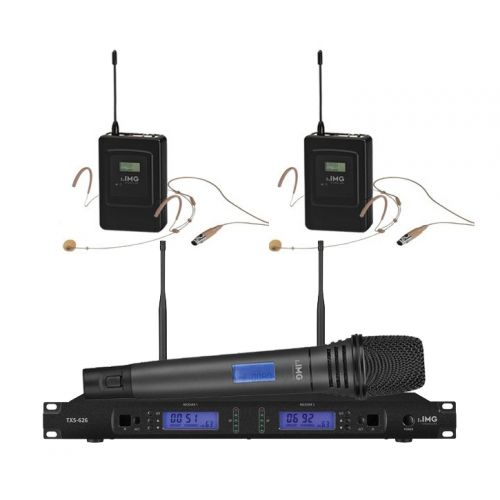 IMG Sistema Microfonico Wireless Professionale 1000 Canali / 2 Headset / 1 Palmare