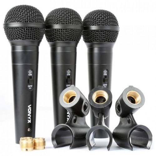 0 Vonyx VX1800S Dynamic Microphone set 3pcs in case