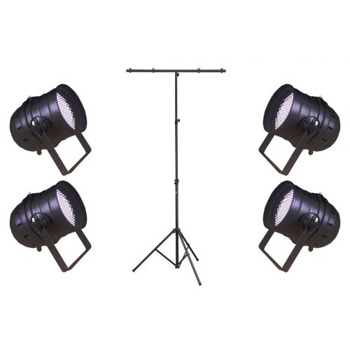 Set Luci per Teatro/Discoteca: 4 PAR LED con Supporto