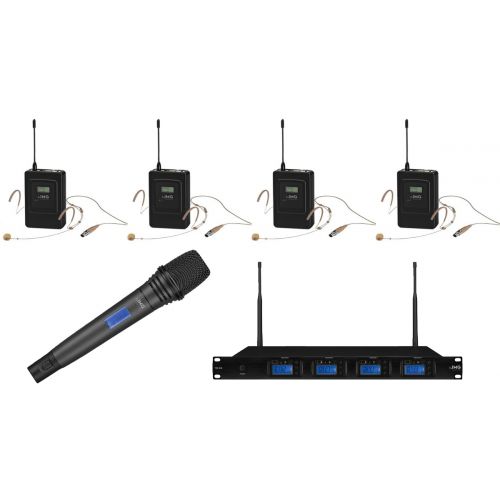 IMG Sistema Microfonico Wireless Professionale 1000 Canali / 4 Headset / 1 Gelato
