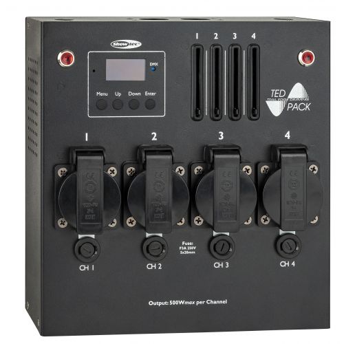 Showtec - TED Pack LC CEE 7/5 - Dimmer pack 4 canalI con controllo locale - Uscite FR/BE