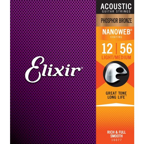 0 Elixir 16077 ACOUSTIC PHOSPHOR BRONZE NANOWEB Corde / set di corde per chitarra acustica