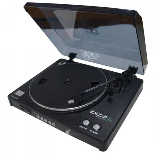 0 Ibiza LP300 Turntable - USB/SD with Record Function