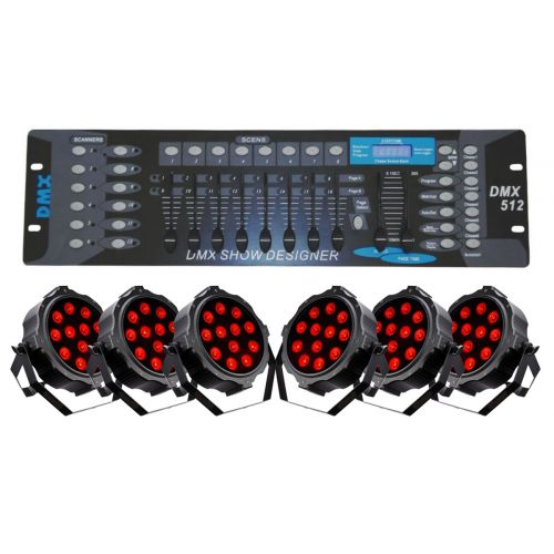 SOUNDSATION Stage Lighting Pack 6 Fari LED SLIM-10W-12 con DMX512