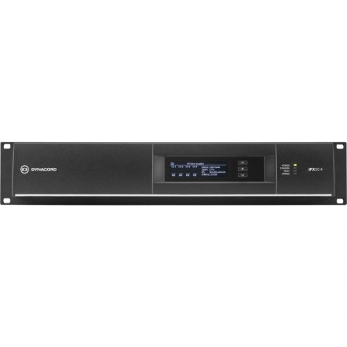 DYNACORD IPX20:4 DSP power amplifier 4x5000W @ 4 ohms, OMNEO, 8 Dante, 4 analog inputs, hi-z direct drive, GPIOs, euro-block connectors, 100-240V