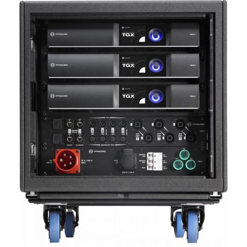 DYNACORD SR-TGX20 Preconfigured System rack incl. 3 x TGX20 DSP amplifiers, power distribution, input and output interfaces and network redundancy