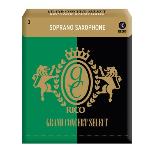 0 RICO - Ance per Sax Soprano Selezione Grand Concert, Misura 3.0, Confezione 10 pz