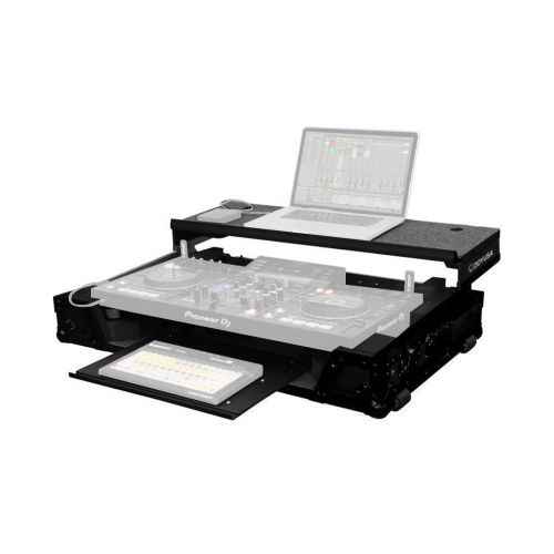 Flight case in grado di contenere un set composto da controller table top tipo Pioneer XDJ RX