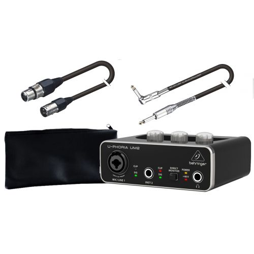 BEHRINGER RECORDING PACK Scheda Audio USB / Cavo XLR/XLR 5mt / Cavo Jack/Jack Angolato 6.3mm 6mt