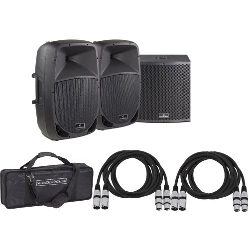 Soundsation Set Sistema Audio Completo 2960W - Speaker Bi-amp/Sub/Cavi/Borsa