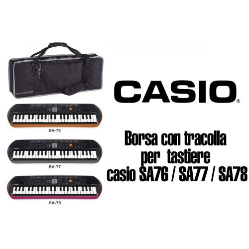 Borsa casio KeyBag per tastiera con tracolla e tasaca porta Libri per Tastiere CASIO SA 77 / 78 e Tastiere MEDELI MC37A