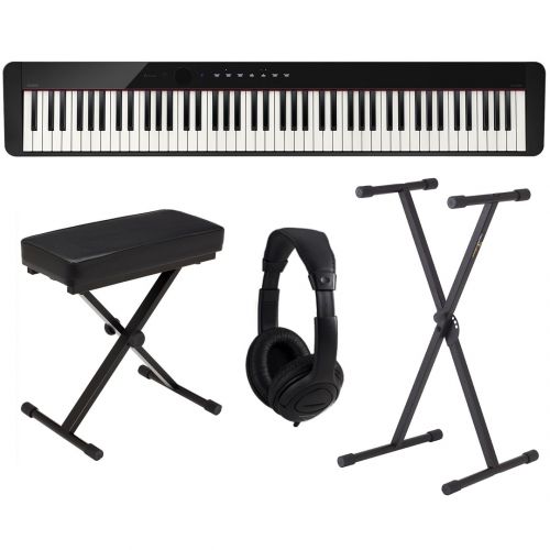 Casio PX S1000 BK Pack - Pianoforte Digitale con Supporto Panca e Cuffie