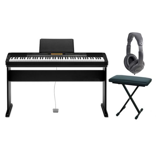 CASIO Set CDP230R BK Pianoforte Digitale 88 Tasti / Supporto / Panchetta / Cuffie Monitor Bundle