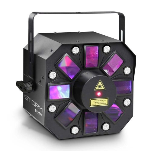 0 Cameo STORM - Effetto luce 3 in 1, 5 RGBWA derby, strobo e laser grating da 3 W
